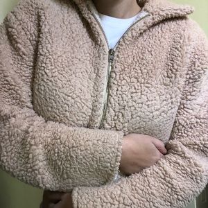 light brown fluffy jacket